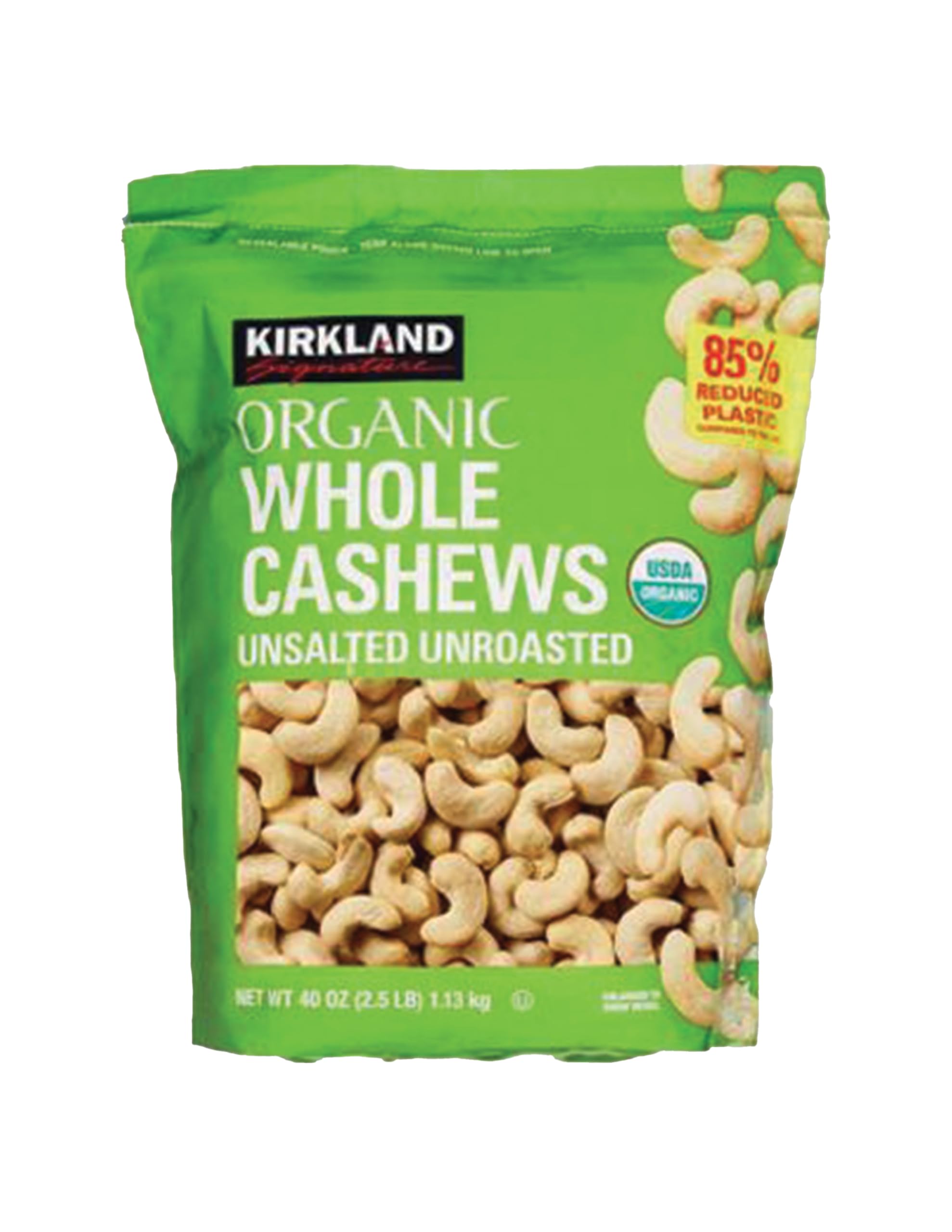 Kirkland Signatures Organic Whole Cashews Unsalted Unroasted, (Family Bundle)USDA Organic