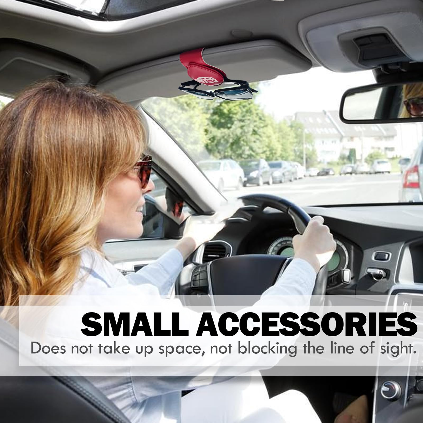 Car Sunglasses Holder Compatible with Bronco Sport Sun Visor Organizer Magnetic Sunglass Mount Eyeglasses Sunglasses Holders Personality Interior — view 3