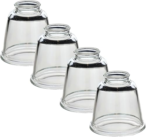 LIGHTACCENTS Cubiertas de luz para ventilador de techo de vidrio transparente  Juego de 4 cúpulas transparentes de repuesto para lámparas de techo