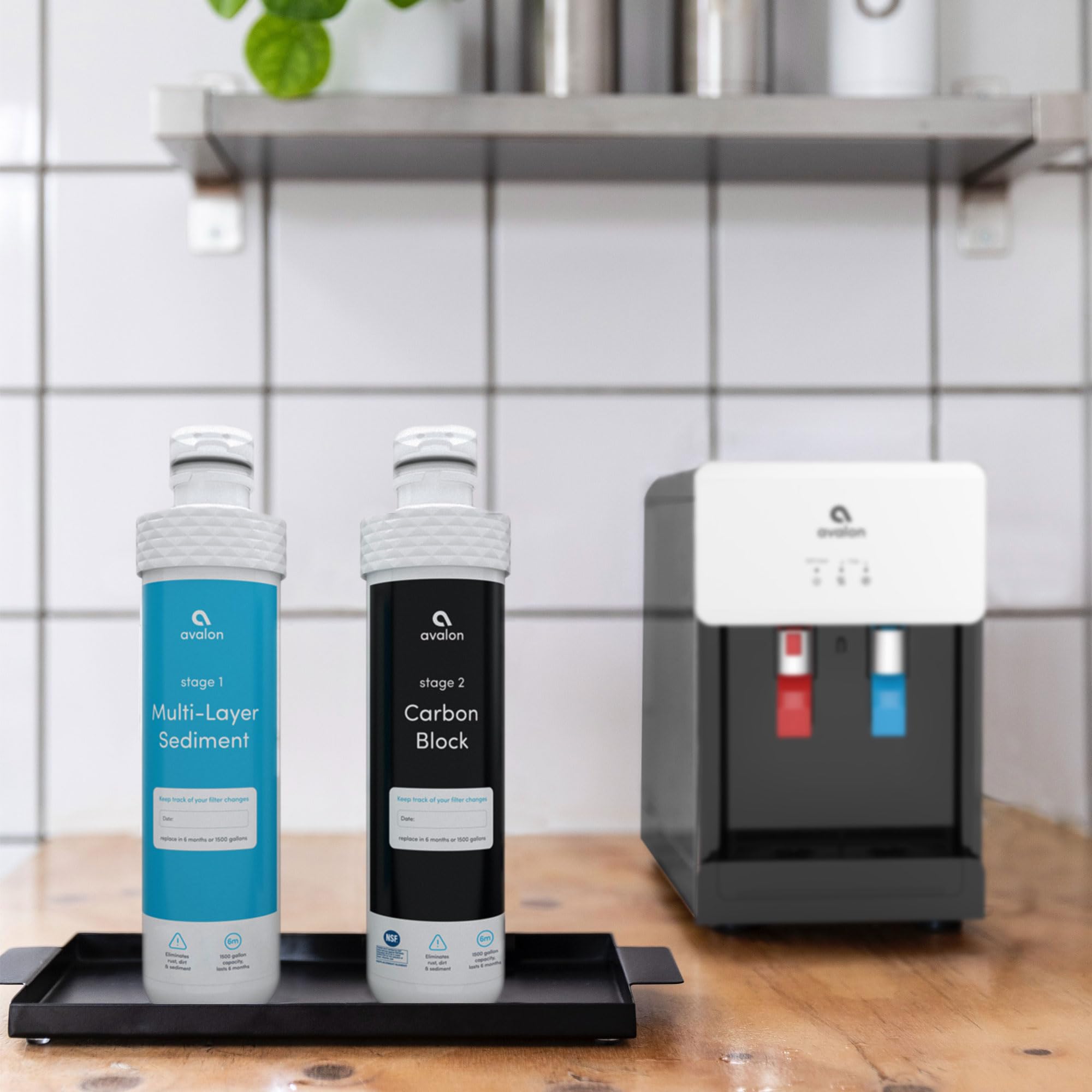 Avalon Filtros de repuesto originales de 2 etapas para todos los enfriadores de agua sin botella de la marca Avalon con certificado NSF, 2 unidades (paquete de 1)