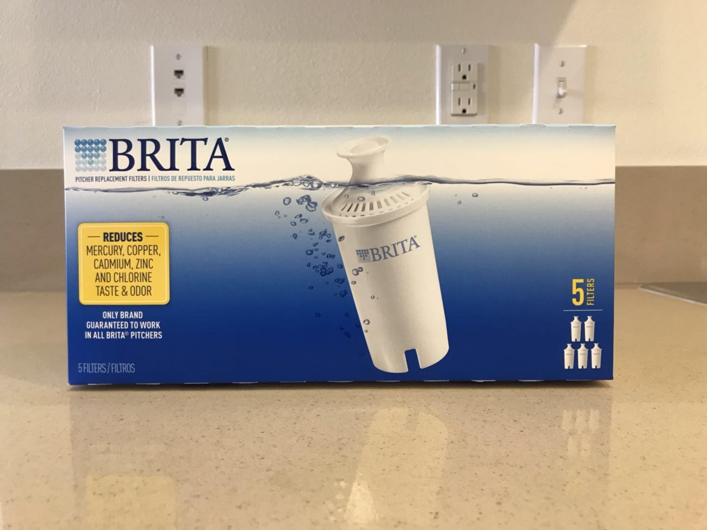 Brita Standard Water Filter, Standard Replacement Filters for Pitchers and Dispensers, BPA Free - 5 Count
