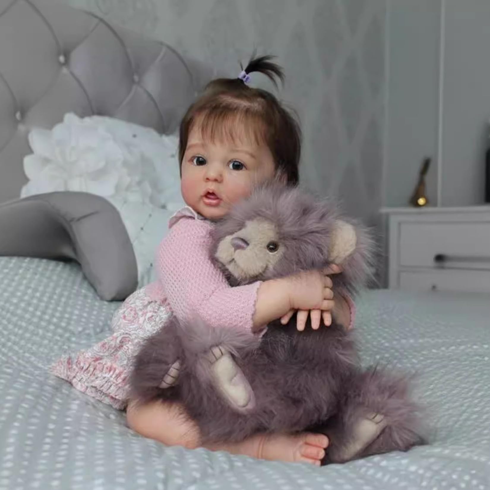 Bambino Bambole Reborn 22 Pollici 55CM Realistica Neonata Bambola Realistica Baby Doll Corpo Morbido Tutta In Silicone Bambole Reincarnate Reale Aprire Gli Occhi