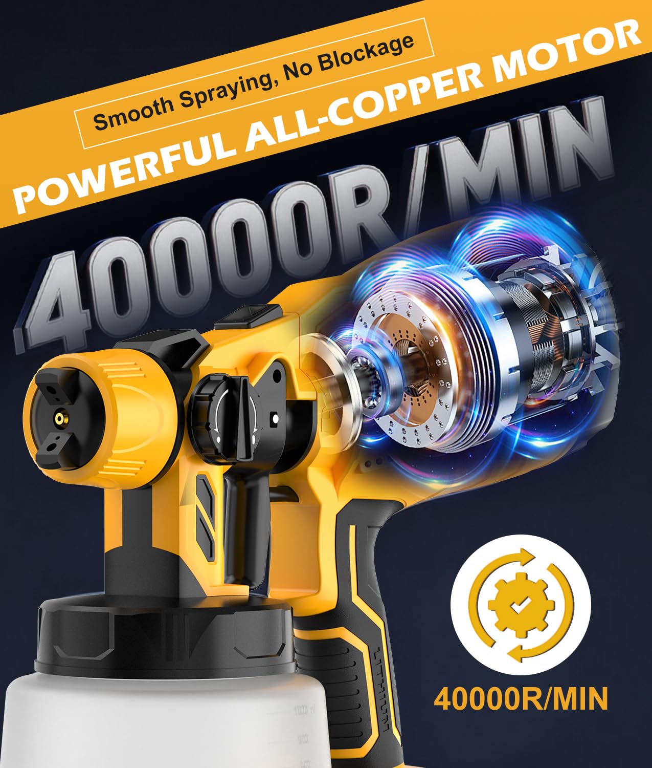 WADEO Pistola per Verniciare, [Scelta per la Casa] [800W/1000ml/8 Bocchette/3 Modelli] HVLP Pistola a Spruzzo per Muri, Mobili, Cancelli, Soffitto, Giardino