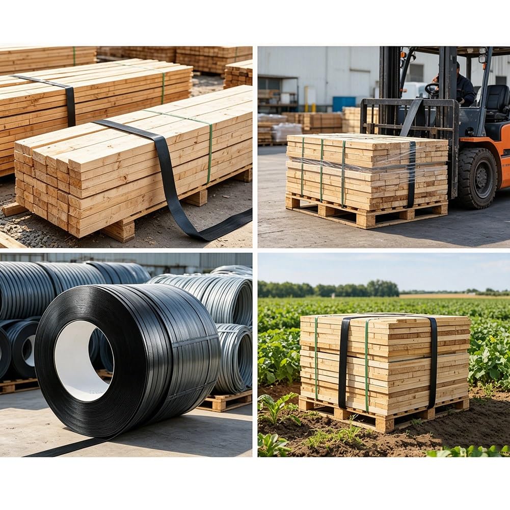 Rotolo di reggetta in Acciaio e plastica per imballaggio, Include 150 sigilli di reggiatura e Uno Strumento per reggiatura, Progettato specificamente per Varie operazioni di imballaggio e ra