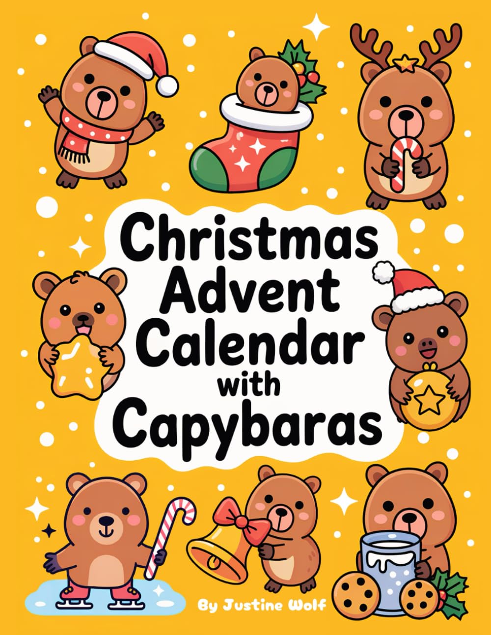 Christmas Advent Calendar with Capybaras: Coloring Book with 25 Simple & Festive Illustrations + Bonus Pages! Daily Holiday Countdown Fun for Kids and the Whole Family