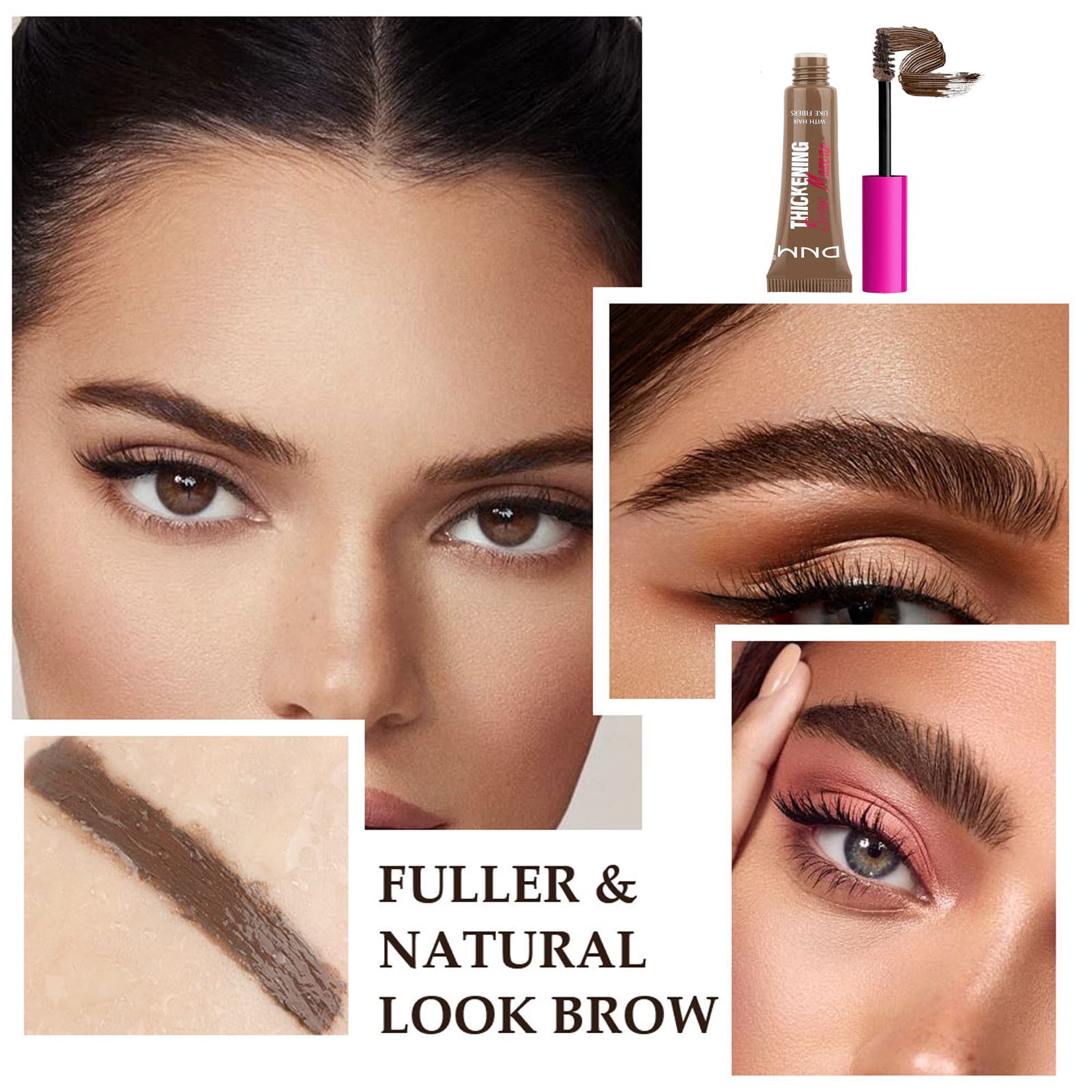 Waterproof Brow Gel, Thickening Eyebrow Mascara Sweatproof Long Lasting, Creates Full Voluminous-Looking Eyebrow Color - Image 3