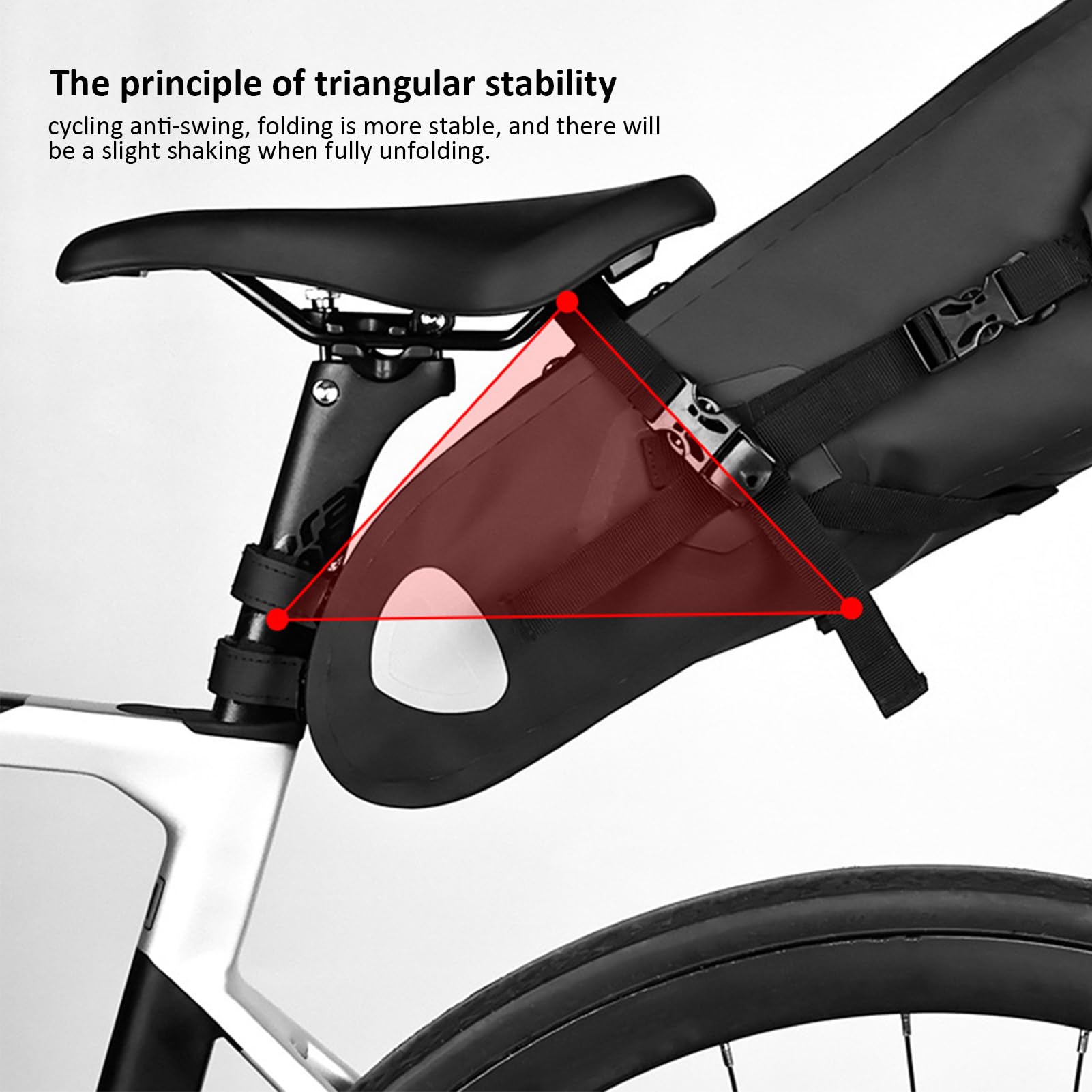 Borsa Sella Per Biciclette 10L Impermeabile con Fasce Riflettenti Sotto La