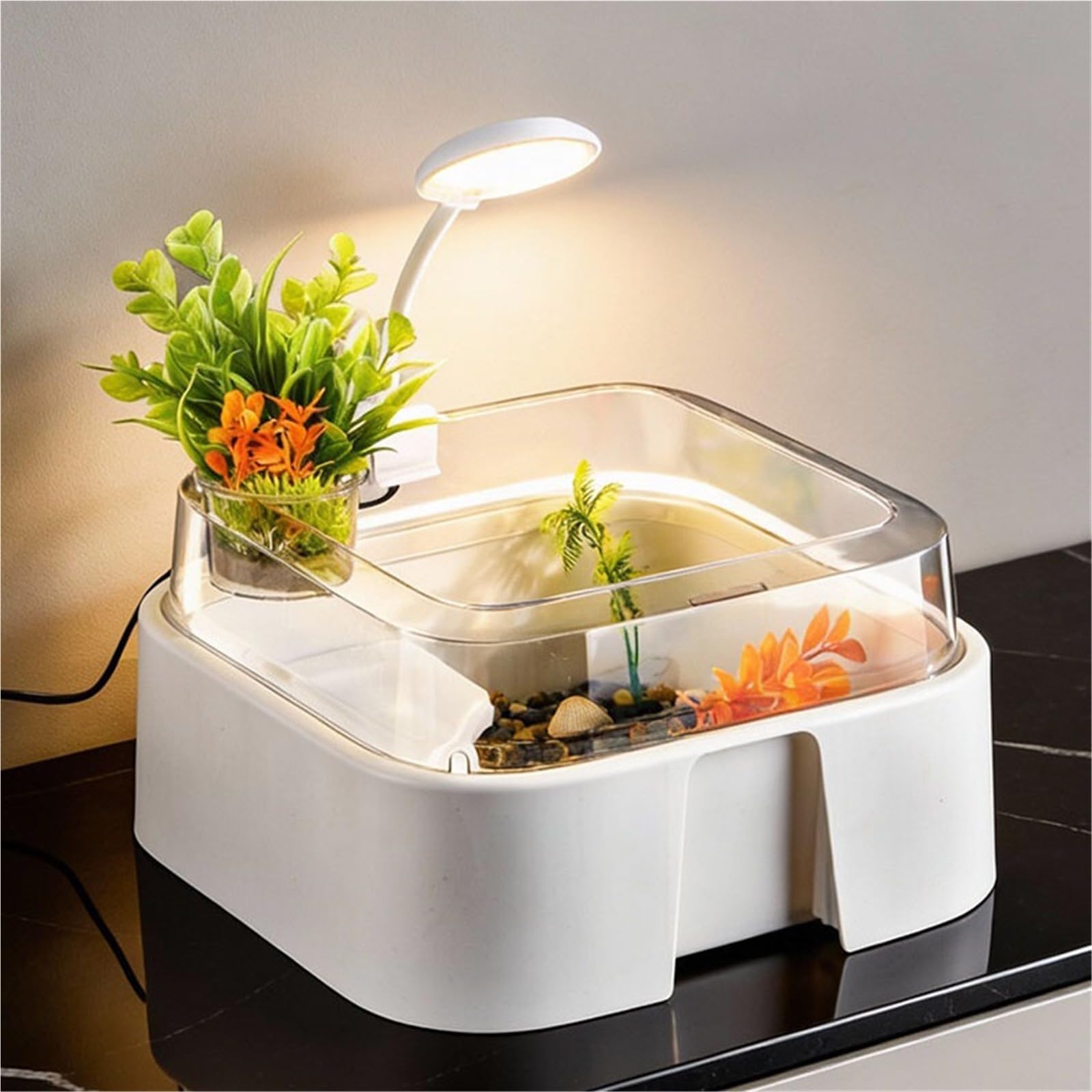 Siedlisko terrarium Domowy zbiornik na żółwie, platforma do suszenia słońcu, mały domek dla zwierząt wspinaczkowych Terrarium akwariowe