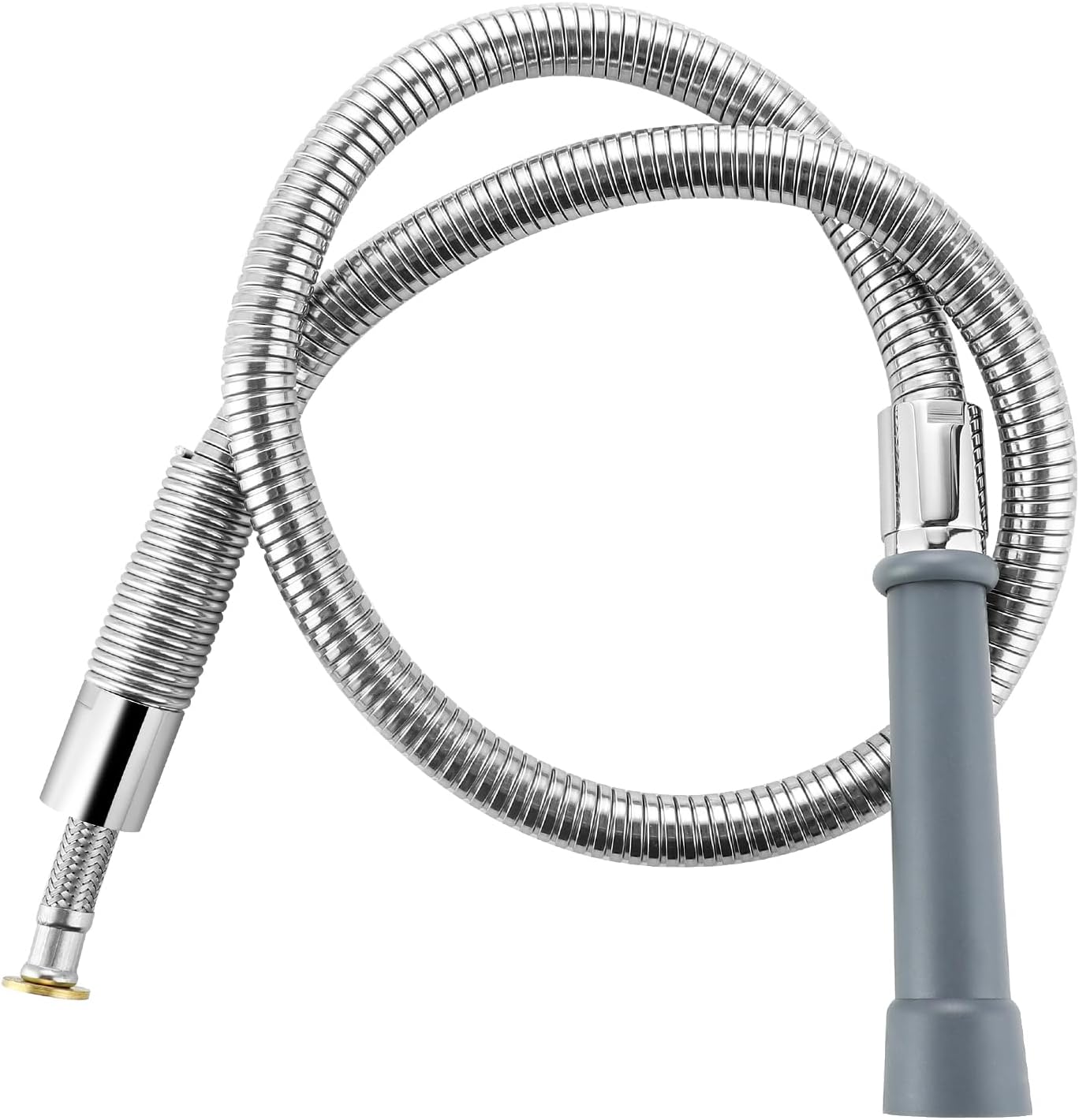 Replacement B-0044-H Pre-Rinse Hose for T&S Brass, 44 Inches Flexible Stainless Steel commercial sink sprayer Hose with Heat Resistant Gray Handle