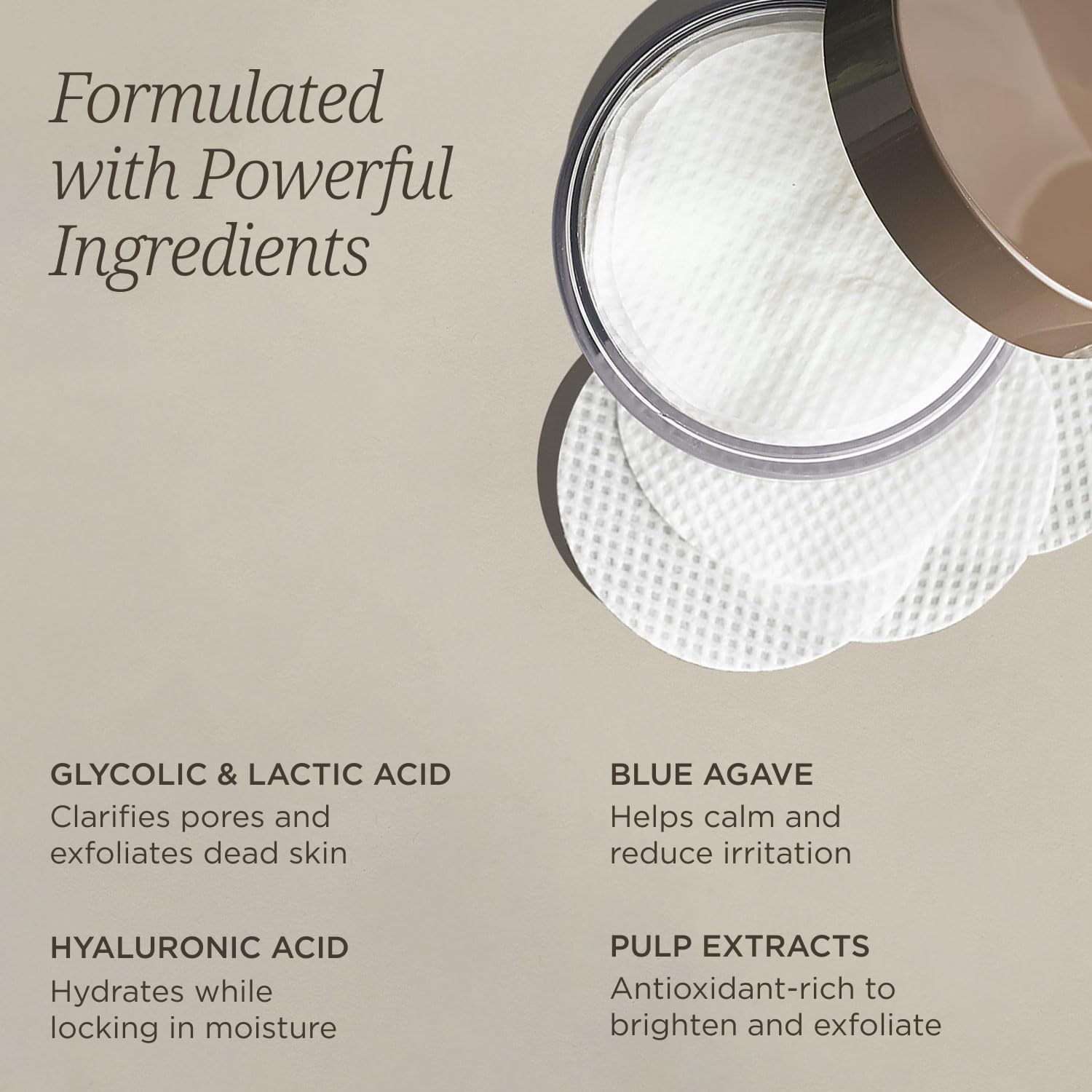 Colleen Rothschild Almohadillas de ácido glicólico con agave azul, tratamiento facial suave con fuerza de spa para rejuvenecer, iluminar, suavizar y exfoliar la piel