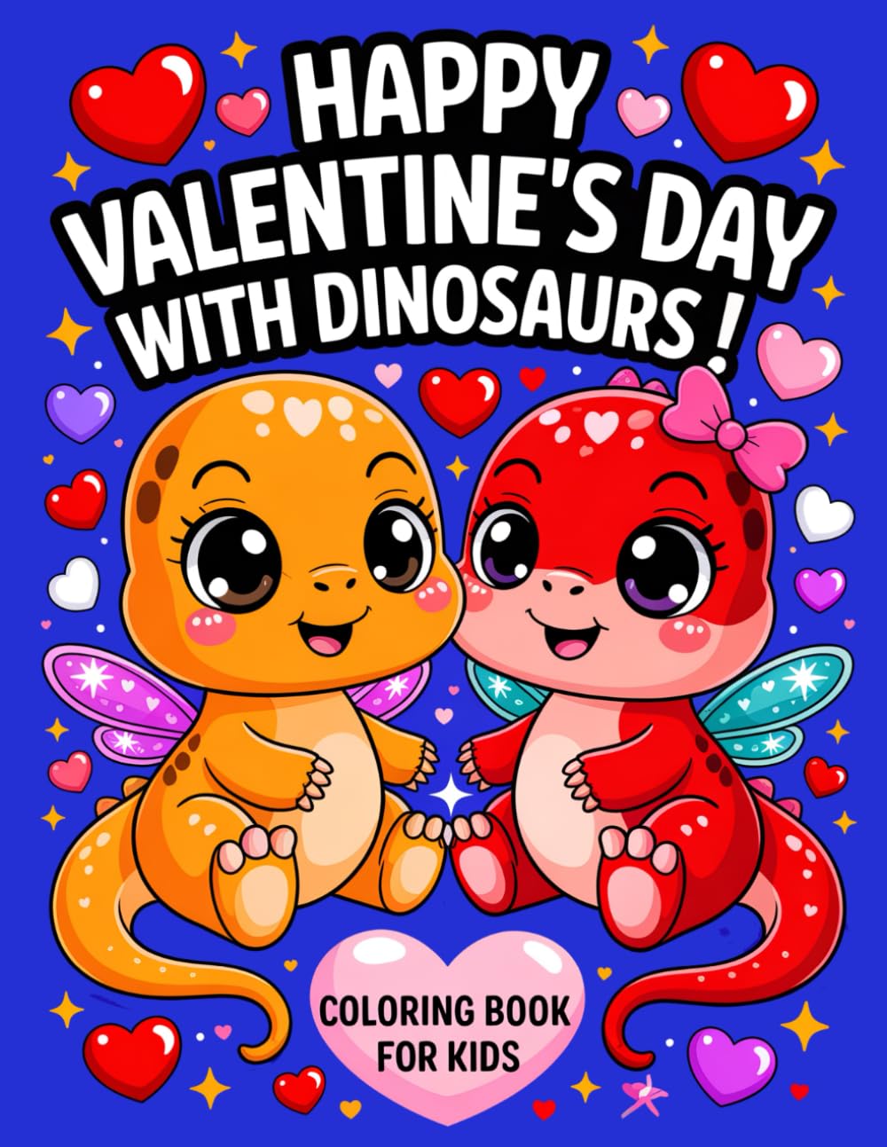 Happy Valentine’s Day With Dinosaurs!: Coloring Book for Kids