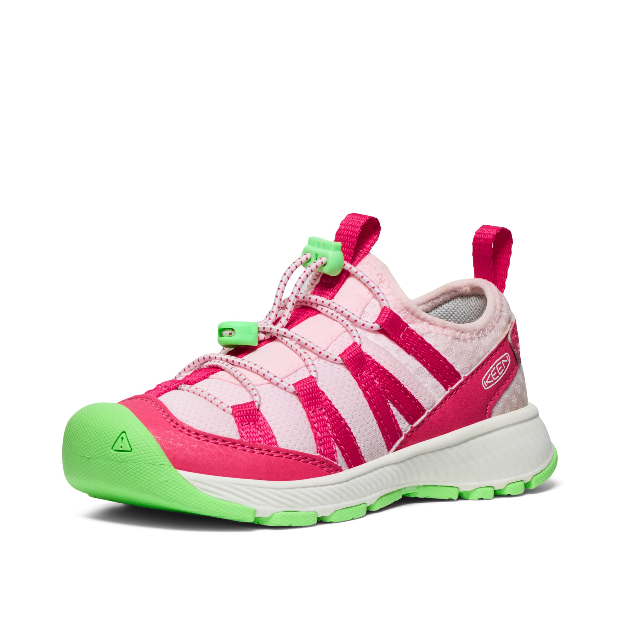 KEEN Motozoa Comfortable Easy On Breathable Lightweight Athletic Sneakers, Raspberry/Summer Green, 2 US Unisex Big Kid