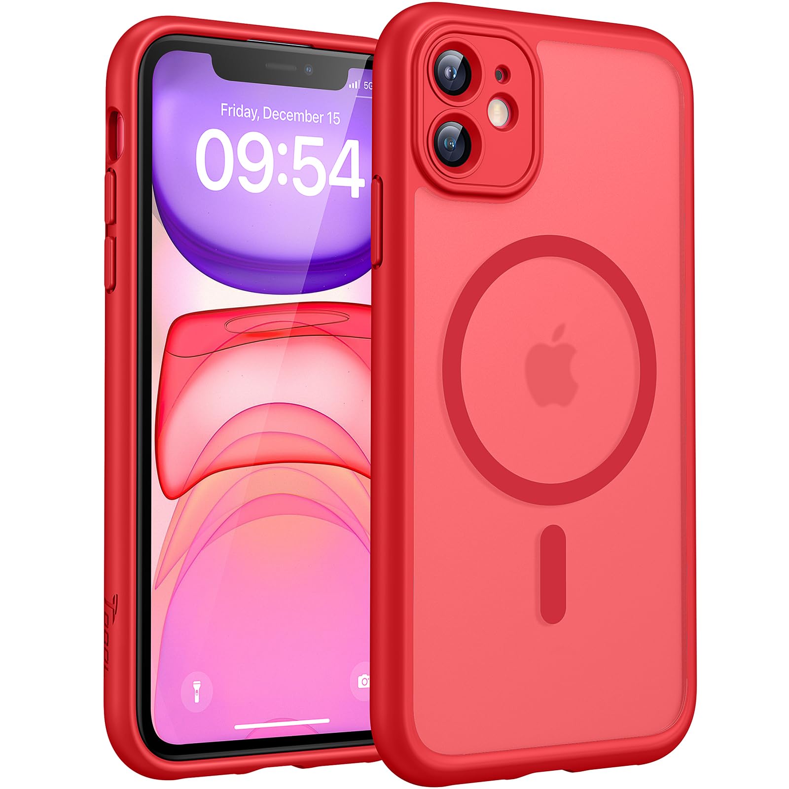 TOCOL Magnetic for iPhone 15 Case 6.1-Inch, Fit for MagSafe, Upgraded [Full Camera Protection], [14FT Military Grade Shockproof] Thin Slim Frosted Translucent Matte Back Phone Cover (Black) — view 18