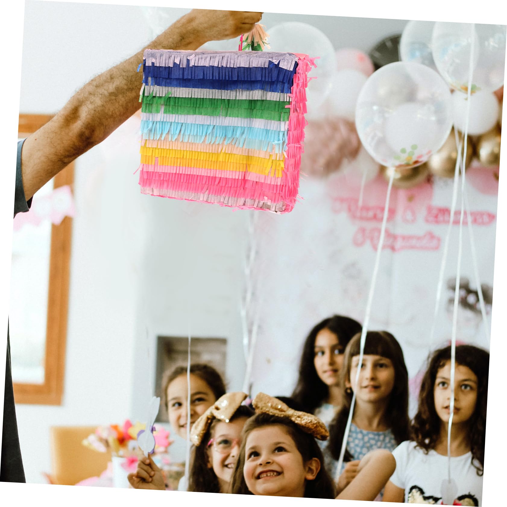 Cabilock Piñata De Fiesta Pastel 3d Colgante Papel Práctico Para Niños Cumpleaños Decoración Rellena De Dulces Accesorio Suministros Para Juegos