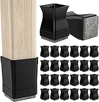 Vista 10 de CHWM - 16 protectores rectangulares de silicona y fieltro para las patas de las sillas, proteger baldosas de madera, evitar rayones y reducir