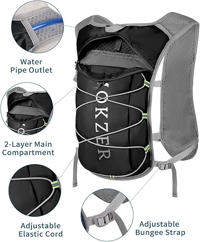 Miniatura 3 de Chaleco de hidratación para correr con una vejiga de agua de 2 litros, mochila de agua ligera para correr, senderismo, ciclismo, maratón, sendero