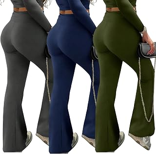 3 Piece Plus Size Women’s Flare Leggings for Women High Waisted Yoga Pants Black Flared Leggings Bootcut Lounge Pants