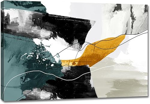 Miniatura 26 de Lienzo grande de arte abstracto para pared, pintura moderna de grafiti azul y gris, escena de tormenta sobre fondo blanco, ilustraciones enmarcadas