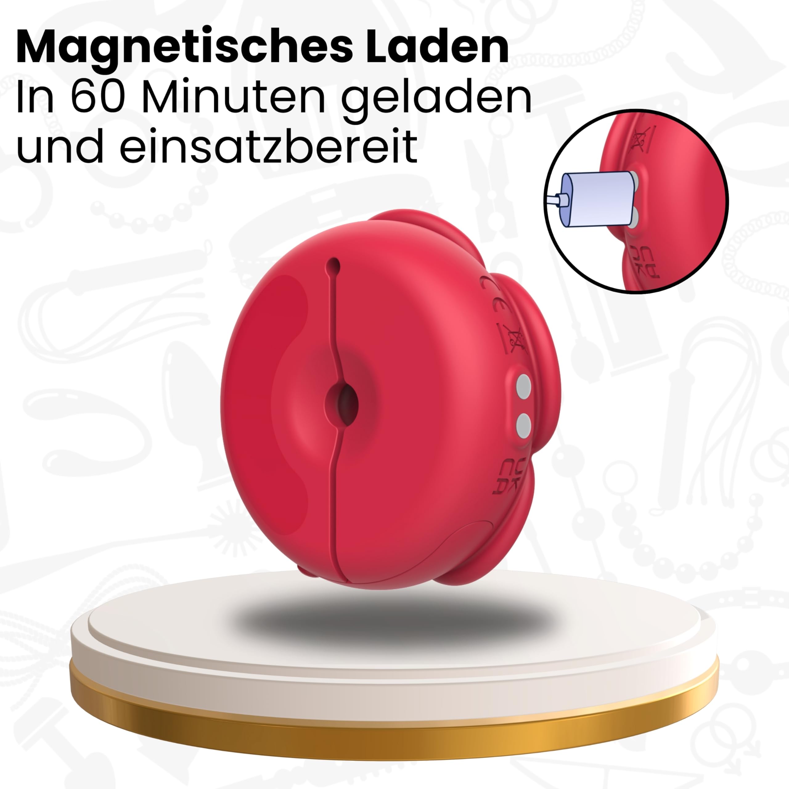 Pinces à Tezons Vibrantes Rose Pinces à Tétons avec Contrôle par Application et Télécommande 9 Modes de Vibration 3 Niveaux Réglables Silicone Doux Rouge, Ø5,2 cm Jouet Érotique pour Couples I06-12