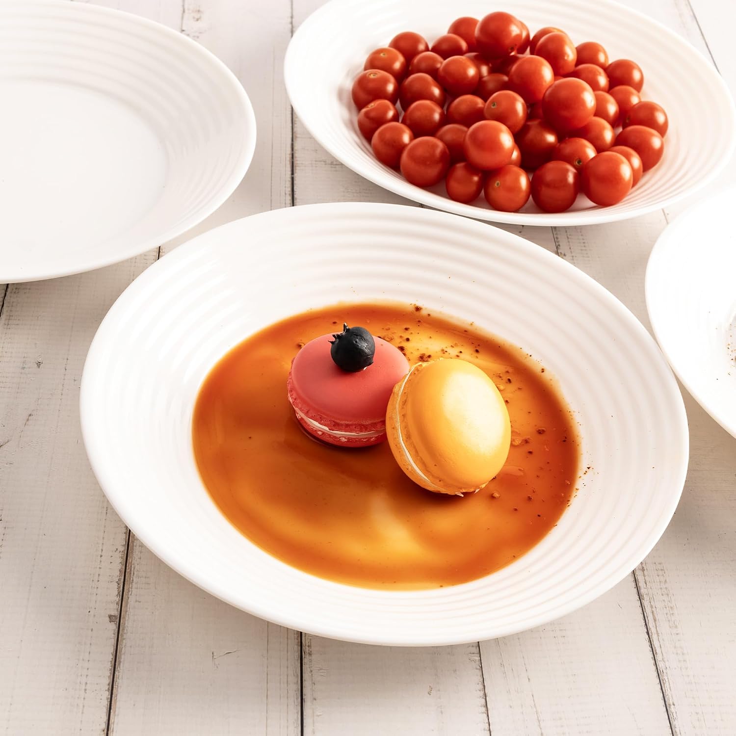 UMEIED 7" Salad Appetizer Plate Set of 6, Lightweight Salad Serving Modern Round Plates, Dishwasher, Microwave, Oven Safe, Smooth Glaze, Perfect for Every Dining Occasion