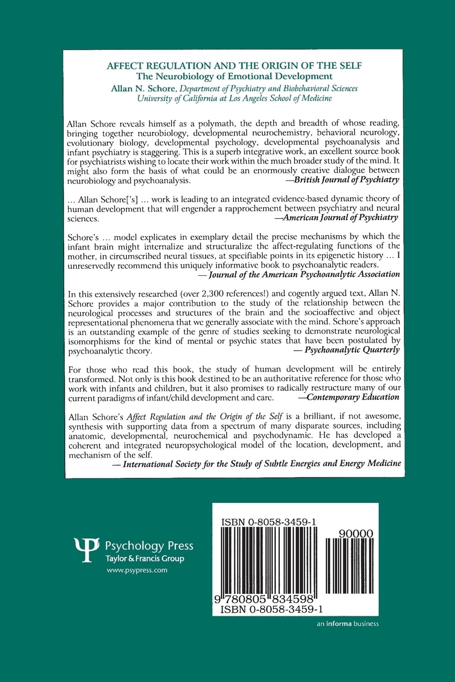 Affect Regulation and the Origin of the Self: The Neurobiology of Emotional Development