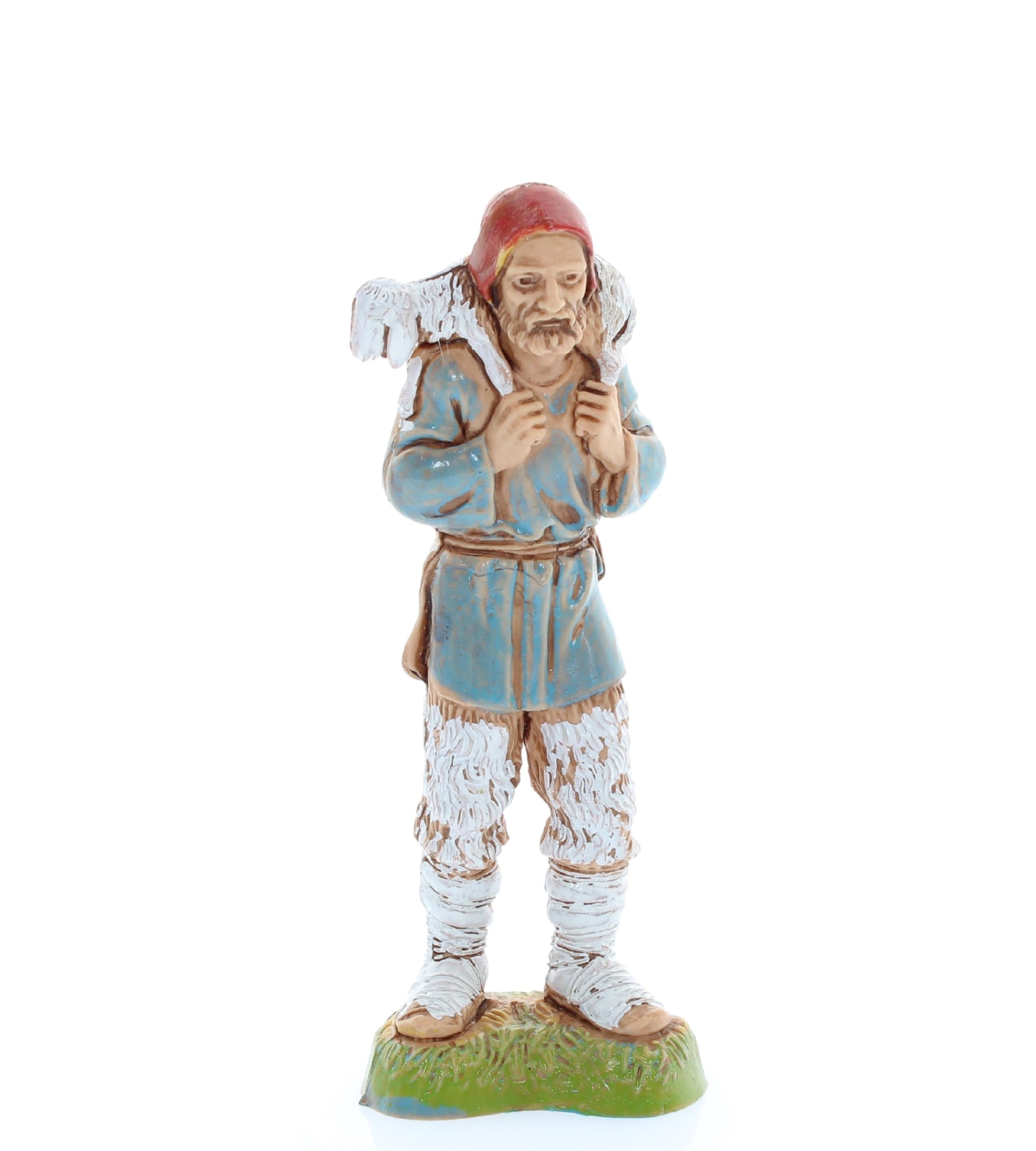 Moranduzzo Good Shepherd for Nativity Scene of 4 Inch Scale 1:20 - Unbreakable Nativity Figures - 18th Century Style, Hand-Finished Painting, Official Product, Made in Italy, Sculptor M. Landi