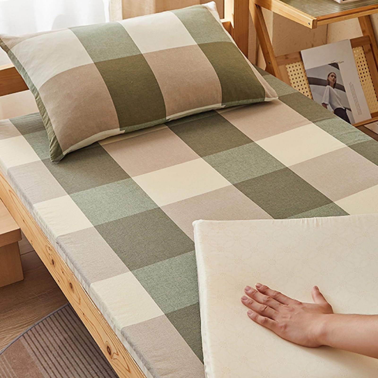 Japoński futon pokrowiec na materac w rozmiarze queen size, bawełna, pyłoszczelna podkładka podłogowa, ochraniacz do pokoju w akademiku, 120 x 200 cm, miękki i wygodny