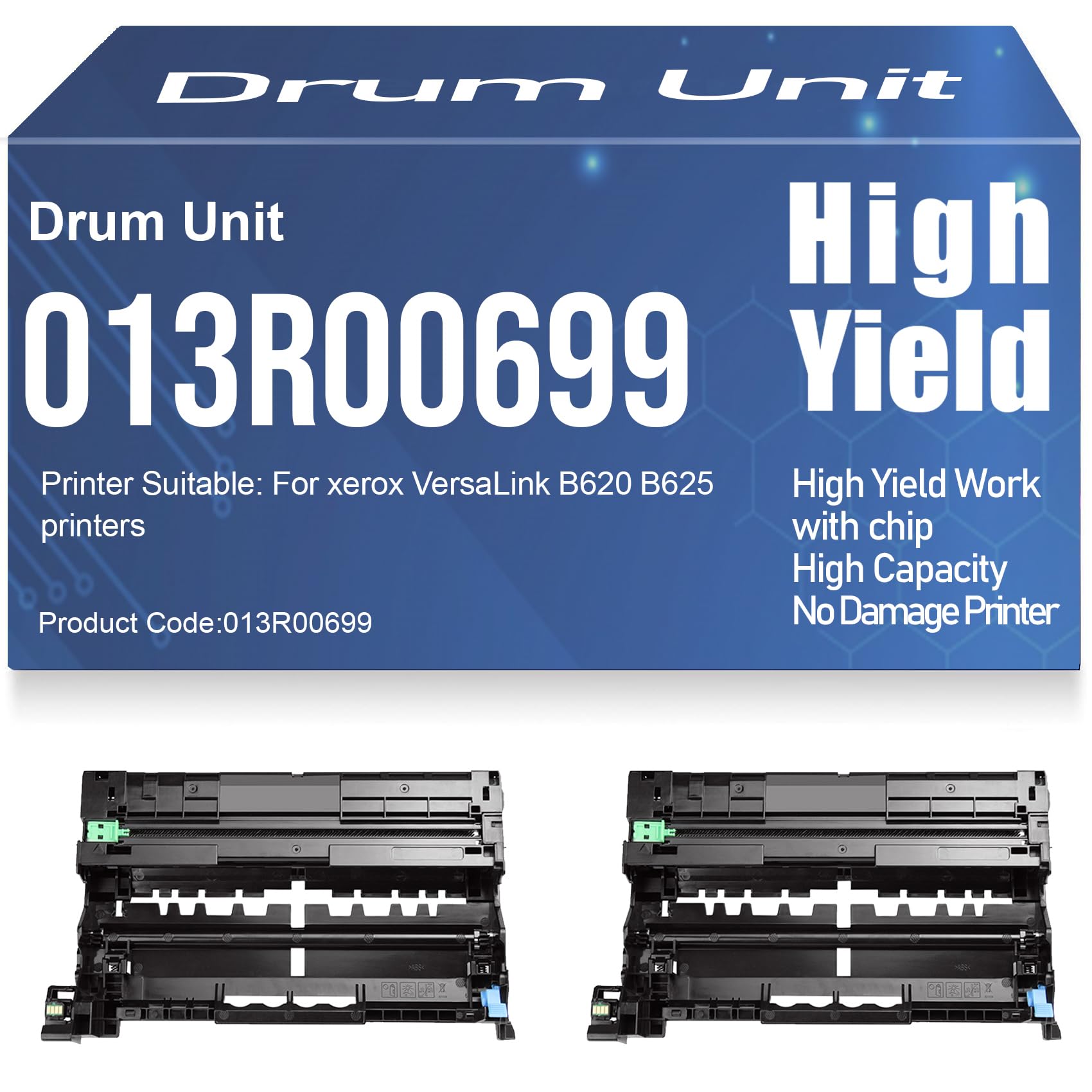 Unità tamburo di imaging ad alta capacità 013R00699 Compatibile per Xerox VersaLink B620 B625 Stampanti da 100.000 pagine,2PC-Black