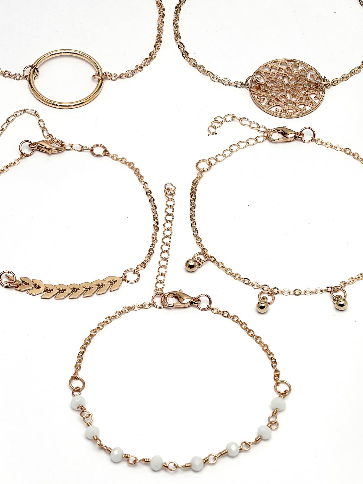 Geometric Adjustable Combo Bangle Bracelet Set
