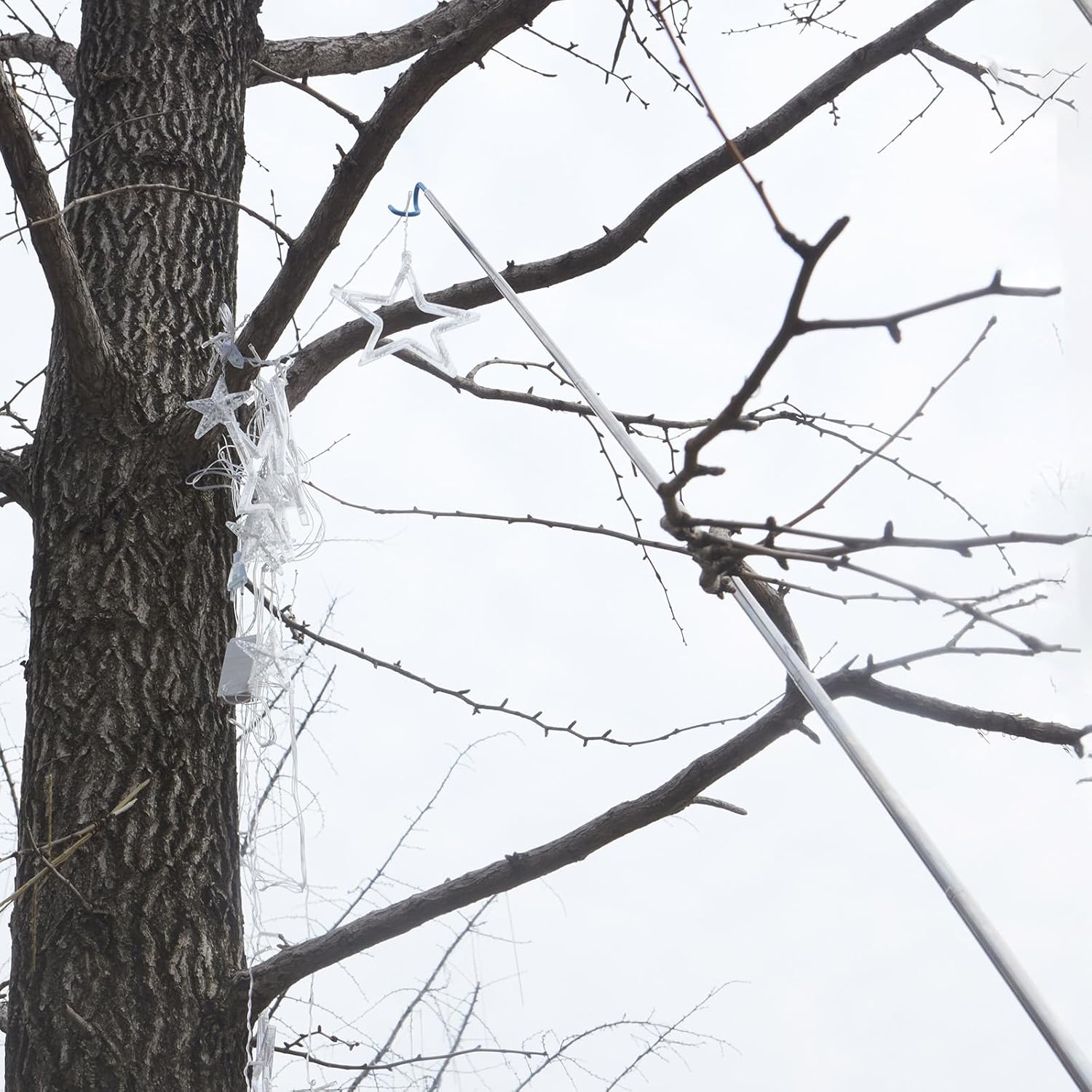 Telescoping Pickup Grabber Tool Magnetic Pole with 2 Hook and a Magnet, 10 ft Telescopic Hook Pole Wire Reacher Tool Push Pull Rod, Disc Golf Retriever Pole, Disc Golf Accessories