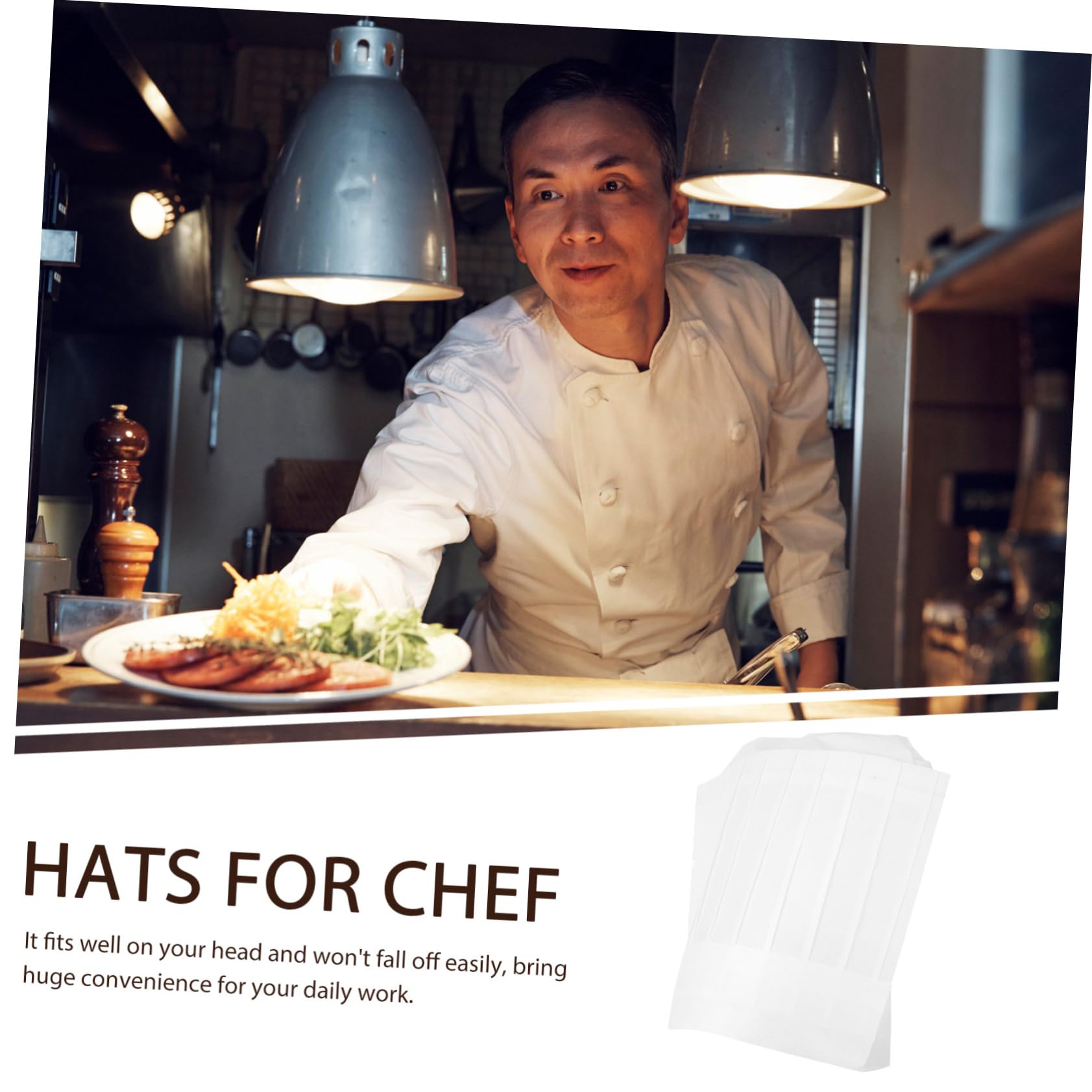20piezas Gorros De Chef Desechables De Papel Unidades para Cocinar Gorros para Restaurantes y Hoteles