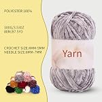 Knitting Yarn Chenille Yarn 6mm Soft Thick Plush Yarn Fluffy Velvet Yarn for Crocheting Knitting DIY Craft Making Blankets, Clothes,socks(80m)
