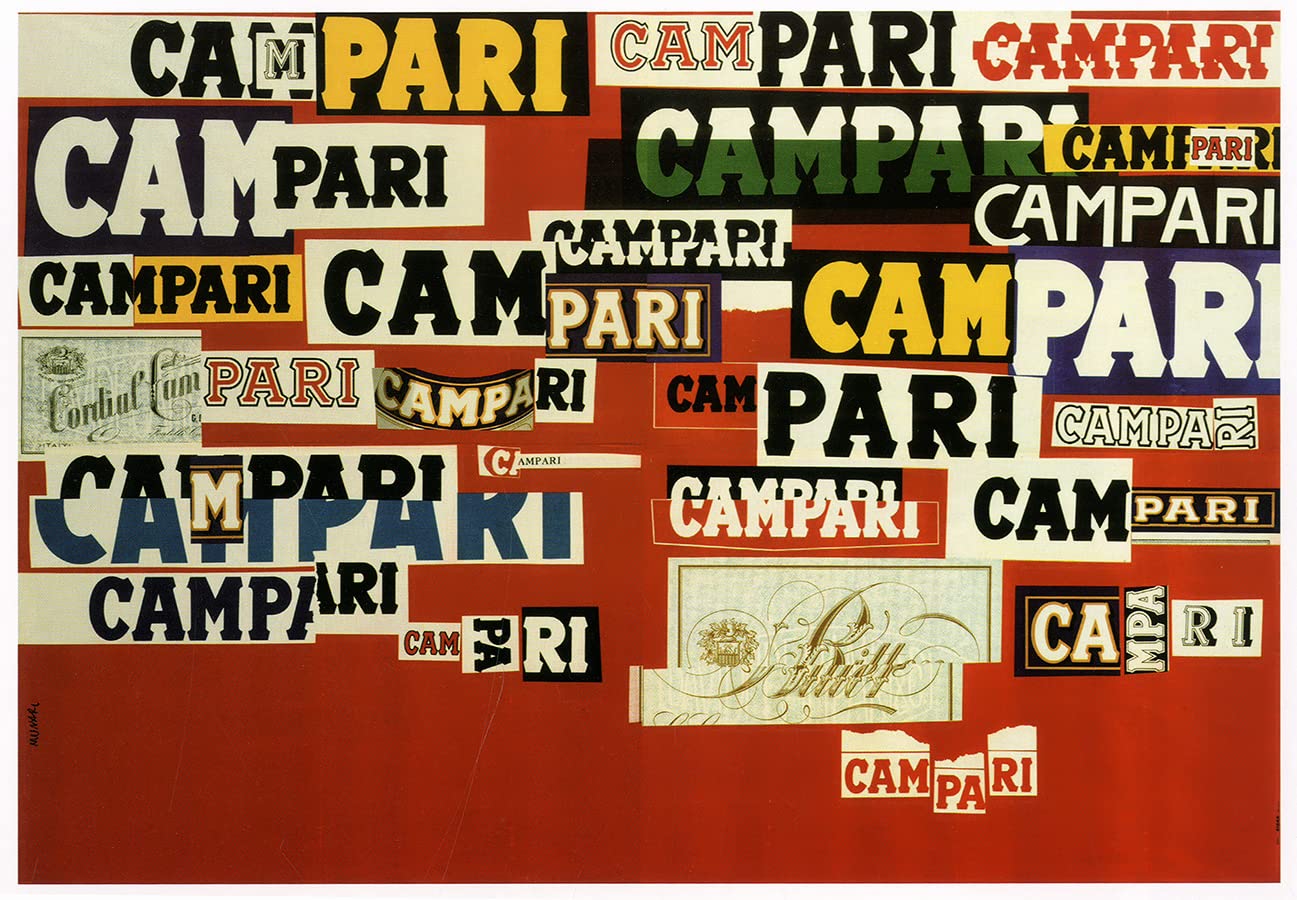 Biller Antik Campari. Advertising Poster of 1965 Aperitif Bruno