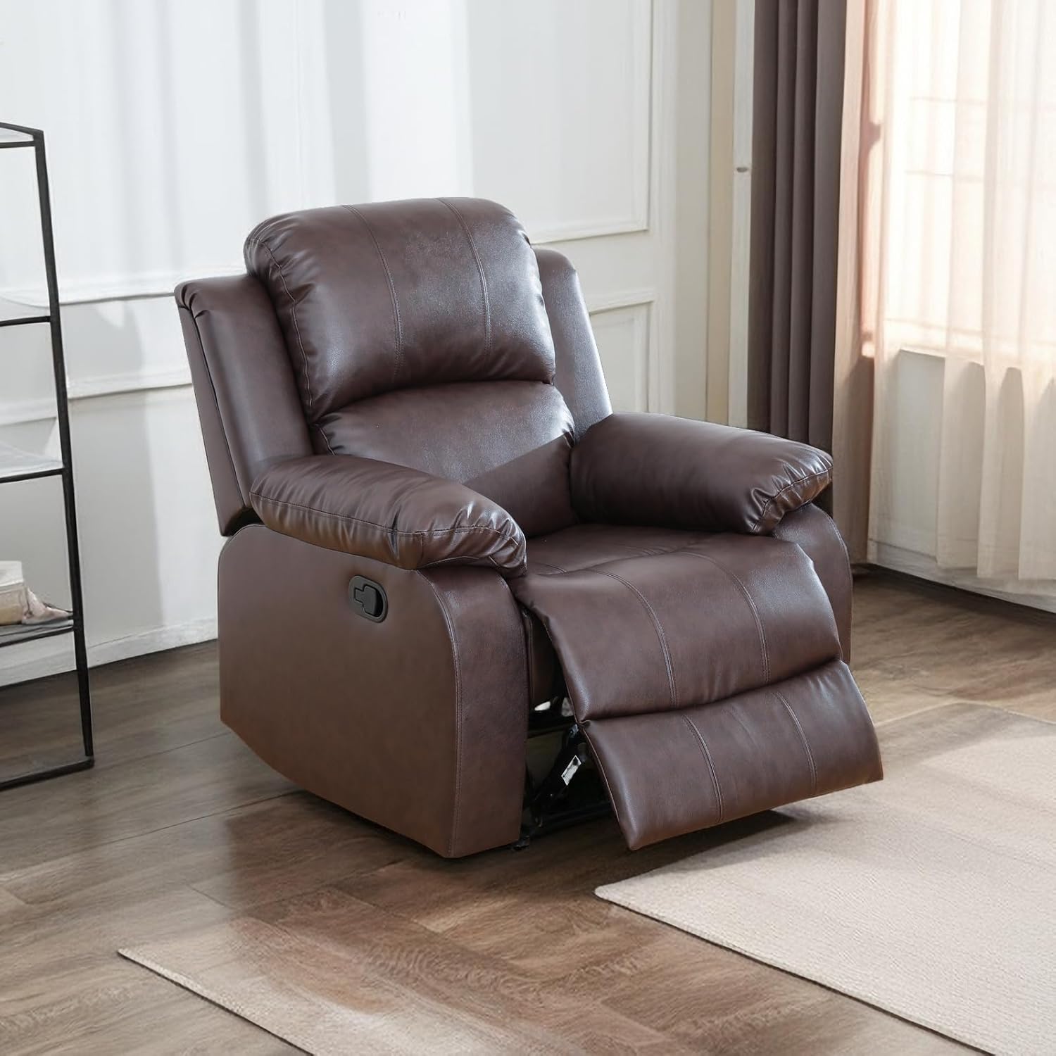 A Ainehome Luxury Recliner Sofa Living Room Set Leather Reclining Sofa and Loveseat Chair Sets Living Room Furniture Sets Recliner Couches for Living Room/Office (A-Black Leather, 3 Piece Set)