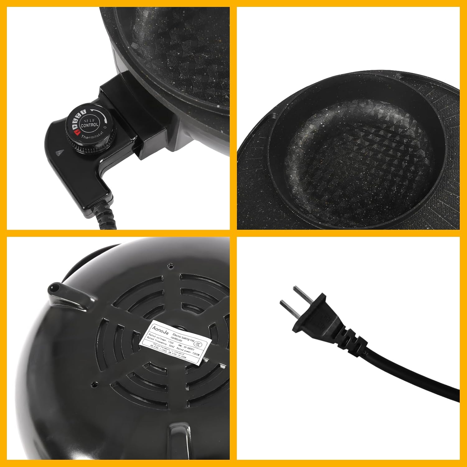 Electric Hot Pot and Grill Combo, 1350W 5.28QT Dual-cooking Electric Pot, 2-in-1 Indoor BBQ Grill Plate & Shabu Shabu Pot, 5 Temp Control Non-stick Frying & Stewing Pot for 3-5 People, 14.17*4.33 in