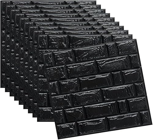 Paquete de 10 papel tapiz de ladrillo 3D para despegar y pegar, paneles de pared de ladrillo 3D, autoadhesivos, de espuma de polietileno,