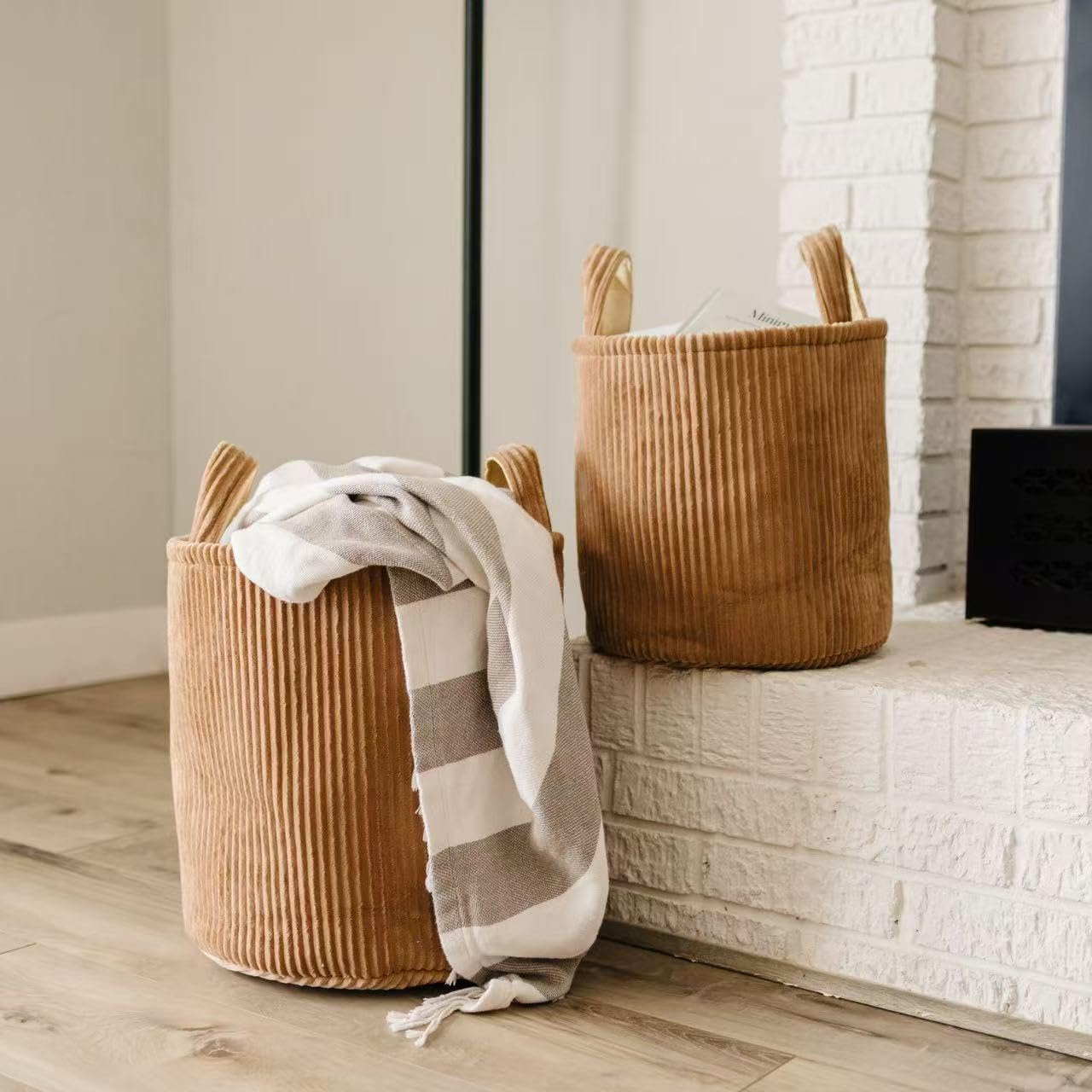 PUTSKA Laundry Basket, Blanket Basket for organising Décor and Toys, Clothes Hamper, Perfect for Baby and Kids Room Nursery - Image 3