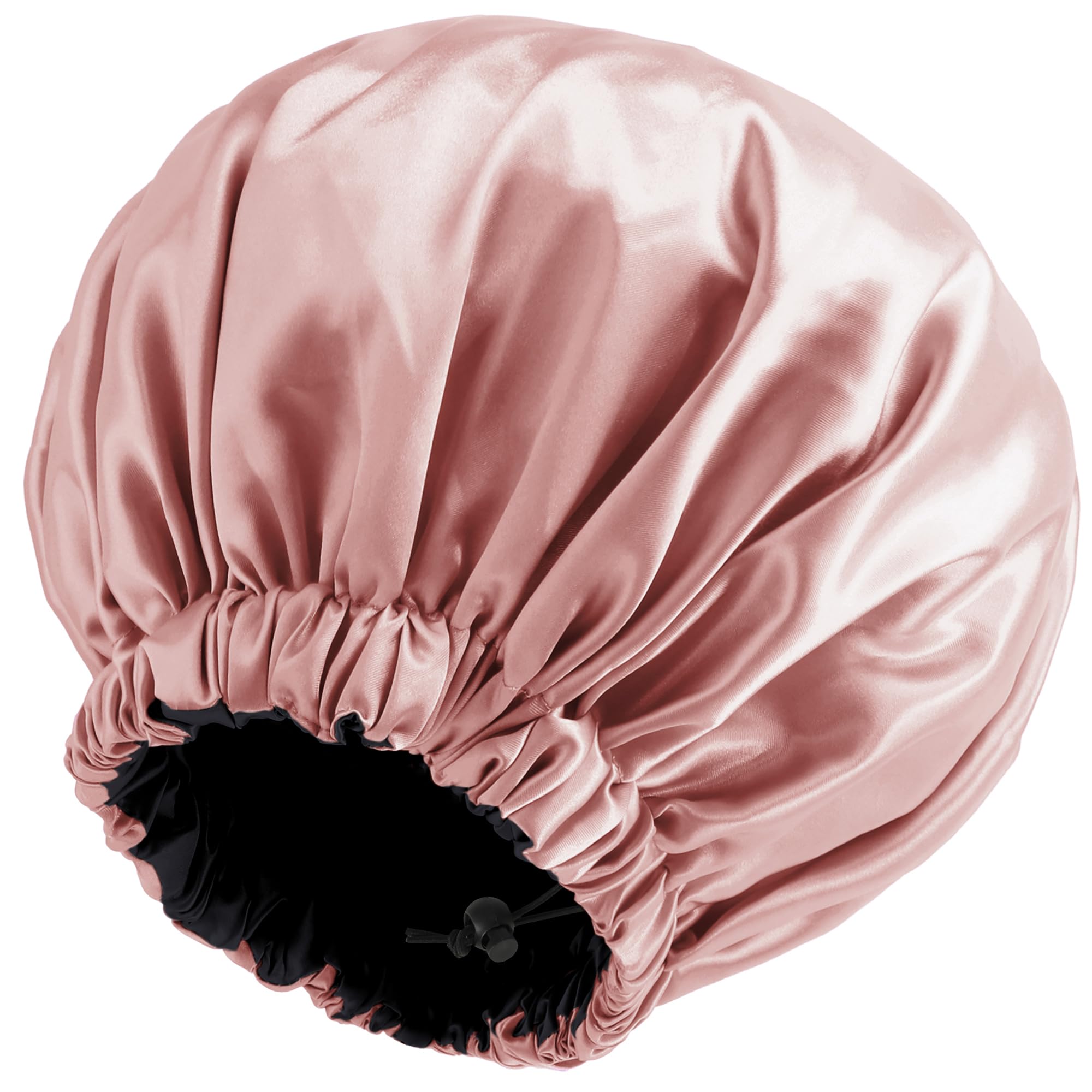 Satin Silk Bonnet for Curly Hair Bonnet Bonnet for Sleeping for Women Large Adjustable Double Layer, Blush pink, One Size-image-33