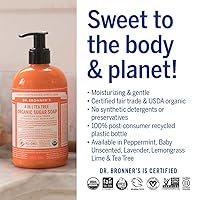 Vista 6 de Dr. Bronner's - Organic Sugar Soap (12 oz Variety Pack) Lavender, Peppermint, Tea Tree, & Lemongrass - Made with Organic Oils, Sugar & Shikakai