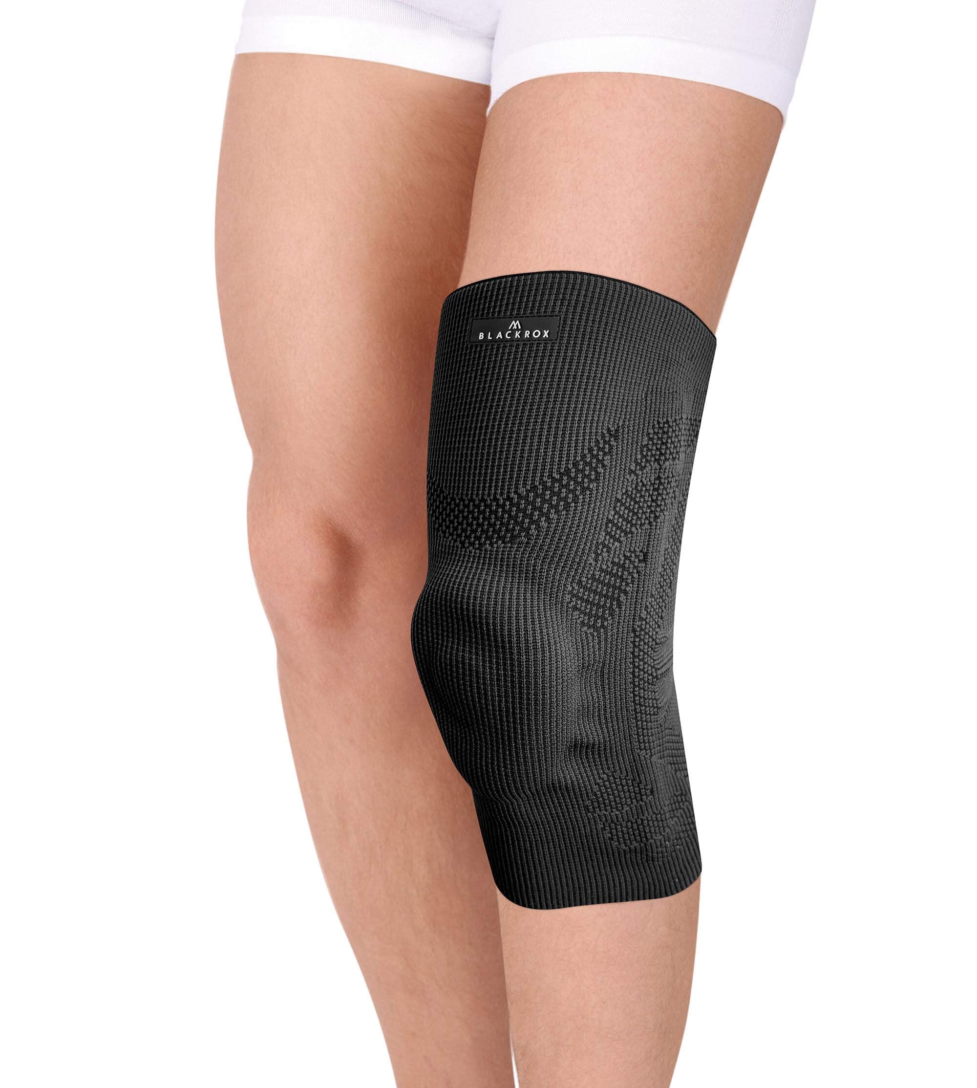 BLACKROX TUYANIM Genouillère Sport Force Femme Homme Anneau en Silicone Léger Rembourrage Gel Patella Ressort Stabilisateurs Volleyball Football Course Genouillères Compression Hommes Femmes (XL)