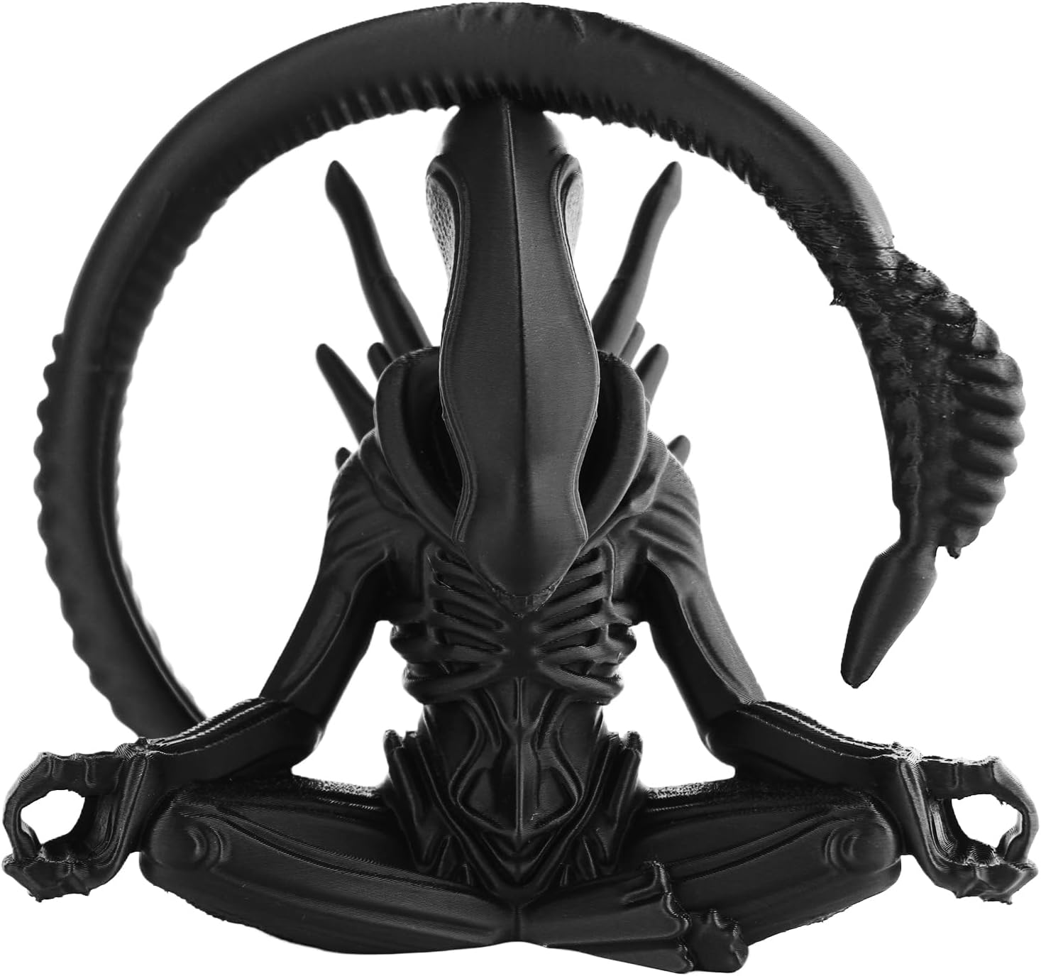 3D Printed Alien Creature Desk Statue, Cool Sci-Fi Decor for Home Office, Detailed Collectible Model & Unique Gift (Black)