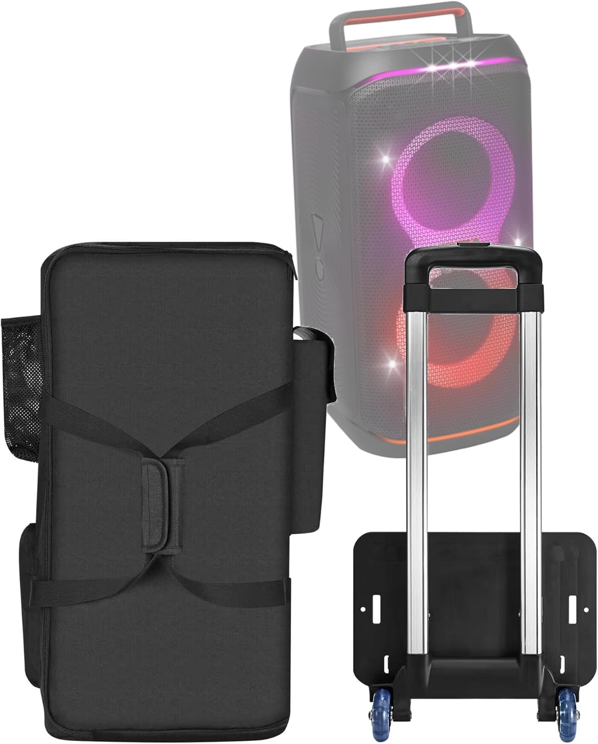 Travel Case for PartyBox Club 120 Portable Party Speaker,Trolley bag Compatible with PartyBox Club 110 & Accessory-Portable Push-pull Carry (Black) - Image 8