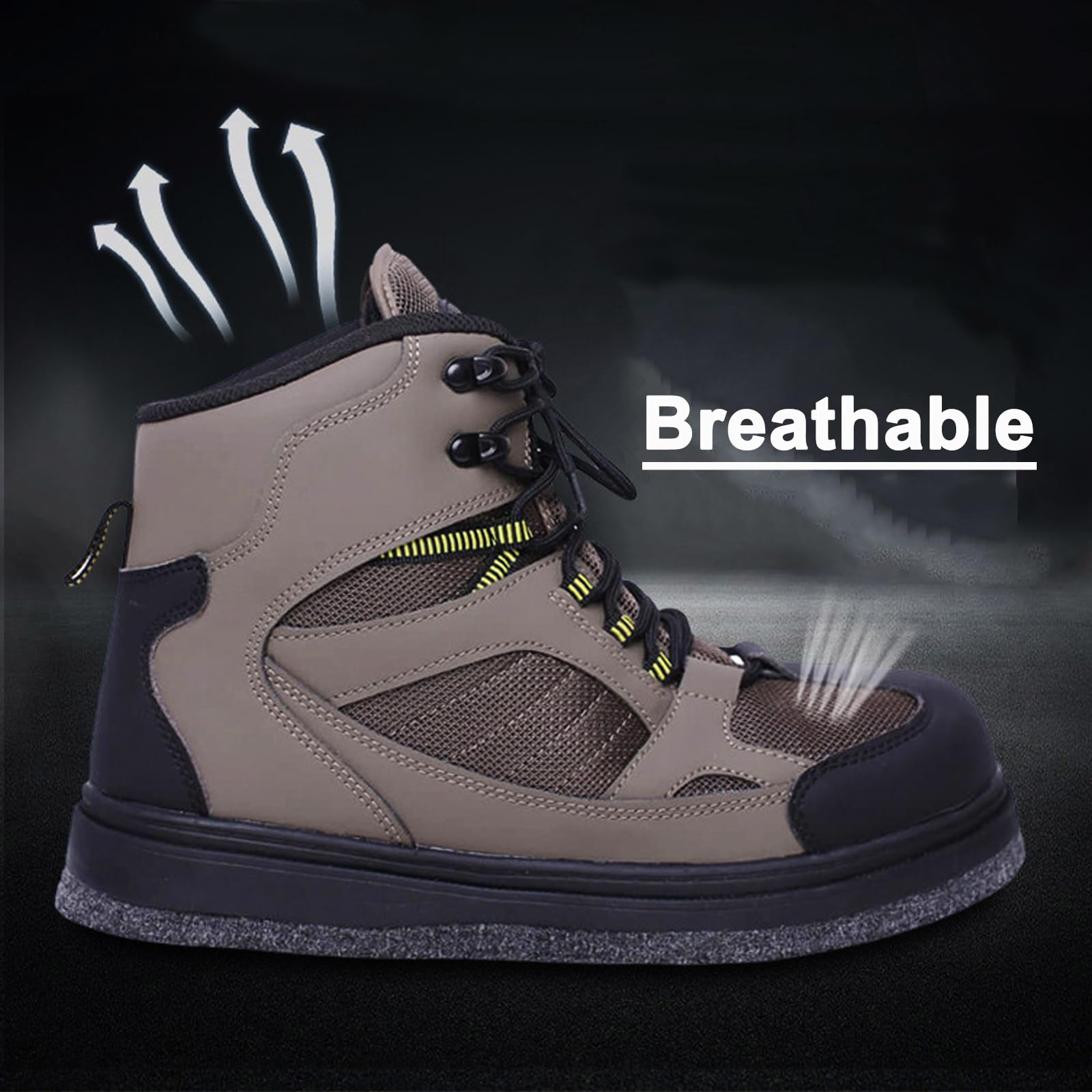 Raprance Botas de pesca para hombre, suela de fieltro y tacos de goma para pesca con mosca