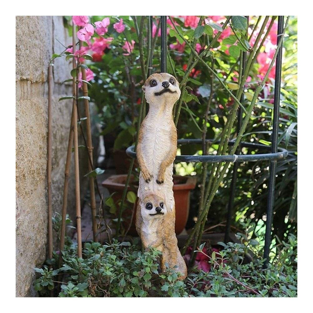 Sculptures d'animaux de jardin en plein air : la joyeuse famille suricate pour votre extérieur