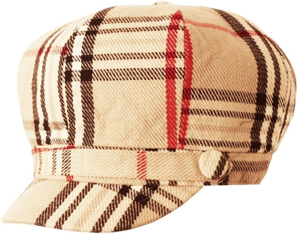 Super Soft Cashmere Feel Classic Plaid newsboy cabbie apple Cap Hat