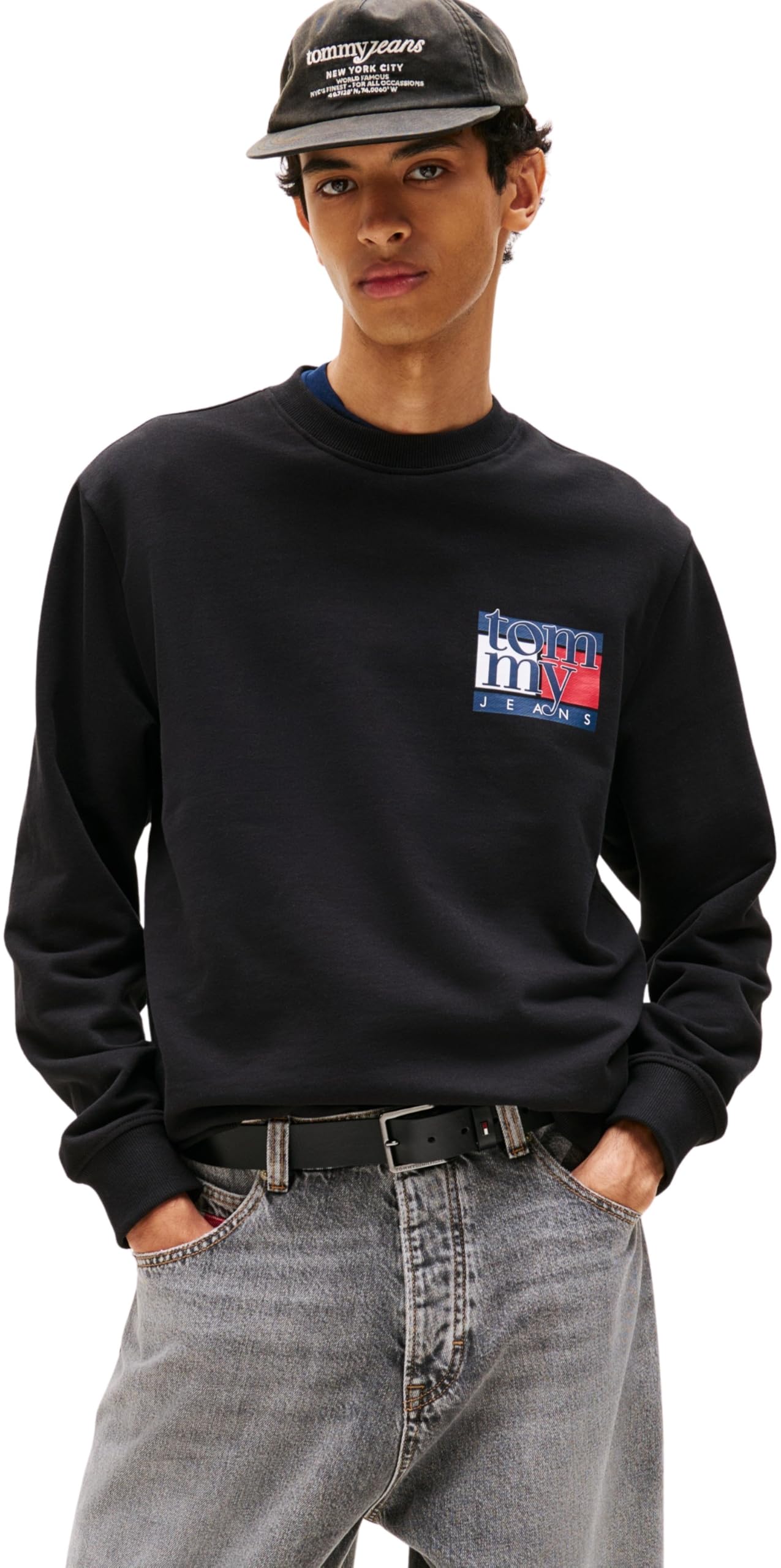 Tommy Jeans Herren TJM Reg RWB Flag Crew EXT Dm0dm22093 Pullover-Sweatshirt (1er Pack)