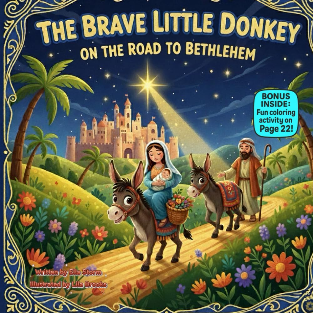 The Brave Little Donkey on the Road to Bethlehem: A Heartwarming Rhyming Christmas Journey of Courage and Kindness (kids christmas books)