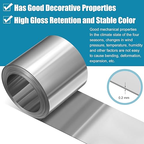 Miniatura 4 de Rollo intermitente galvanizado de 50 pies, impermeable, para chapa de acero galvanizado para prevención de jardines, manchas de techos, paneles para