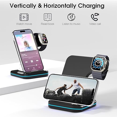 Miniatura 2 de Estación de carga de viaje 3 en 1 para Apple Series, estación de carga inalámbrica, adecuada para iPhone 15141312 Pro MaxProMiniPlus, iWatch