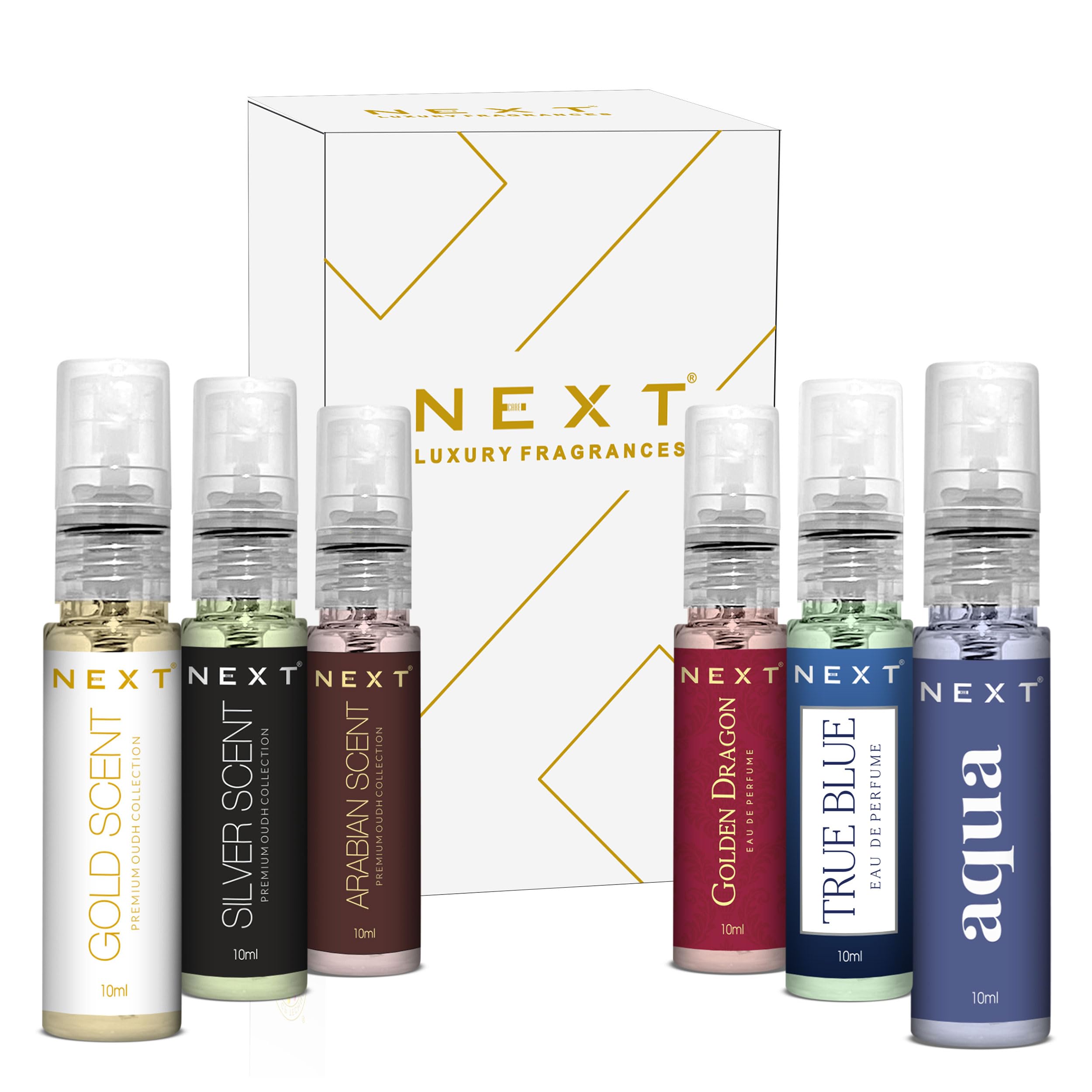 Next Care Luxury Perfume Atomizer Set For Unisex (6x10ml Each) With Sweet, Musky & Woody Notes, Long Lasting Liquid Fragrances (Pack Of 2)-picture-13